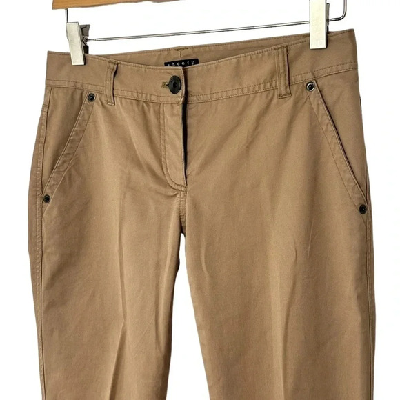 Theory 0 tan cotton + Lycra dress chino pants - Picture 3 of 5